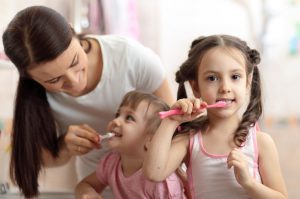 Kids Brushing for Dental Health